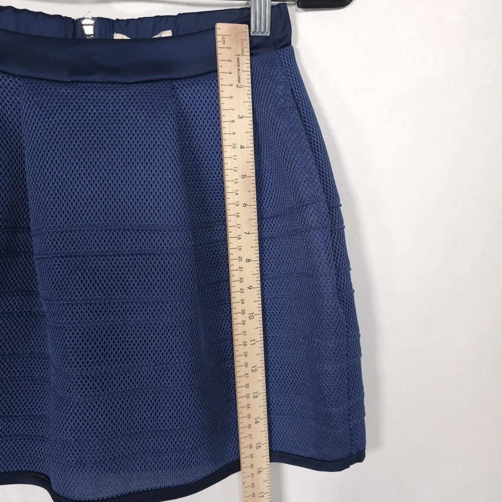 MAJE PARÍS Women's New XS T1 Mini Skirt Jude Boule Matiere Navy Blue E14ESSAGE